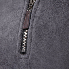 Thick Fleece Zip Neck Pullover