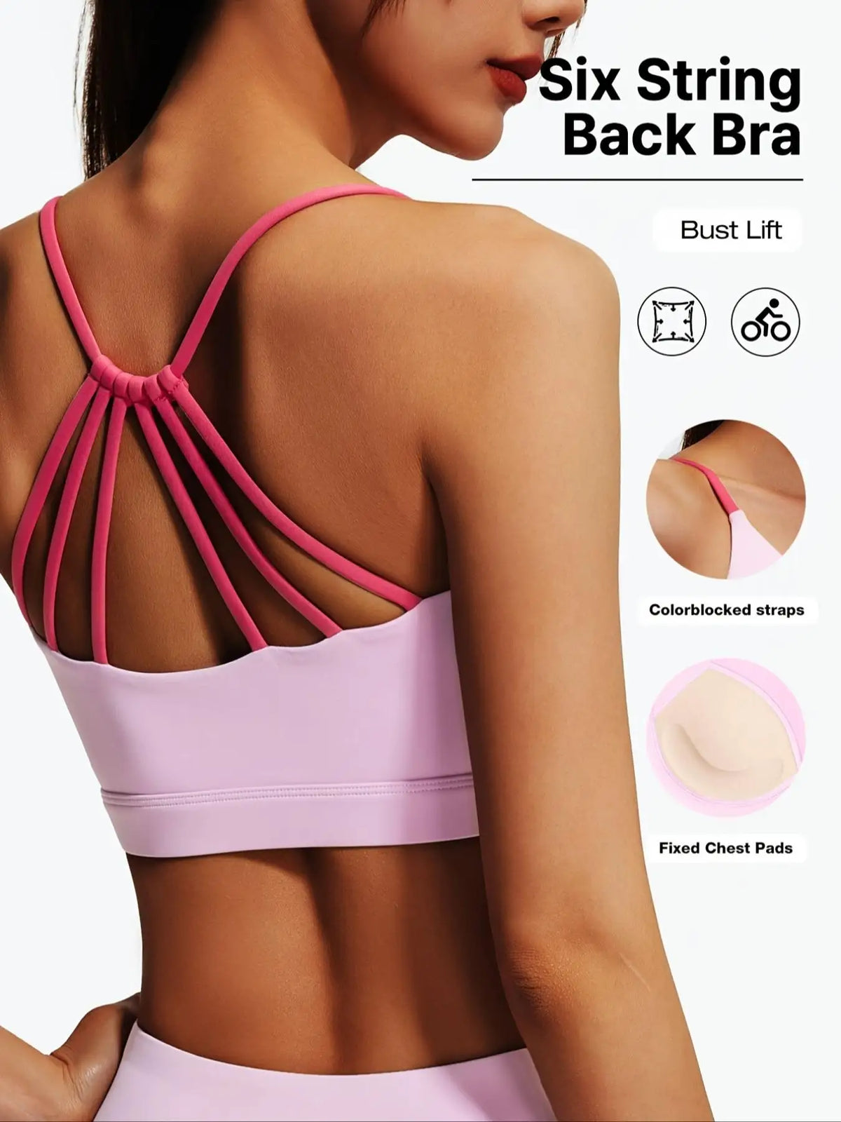 Women's Sporty Backless Sports Bra with Fixed Padding, Slim-Fit Design for All Seasons, Perfect for Fitness & Training