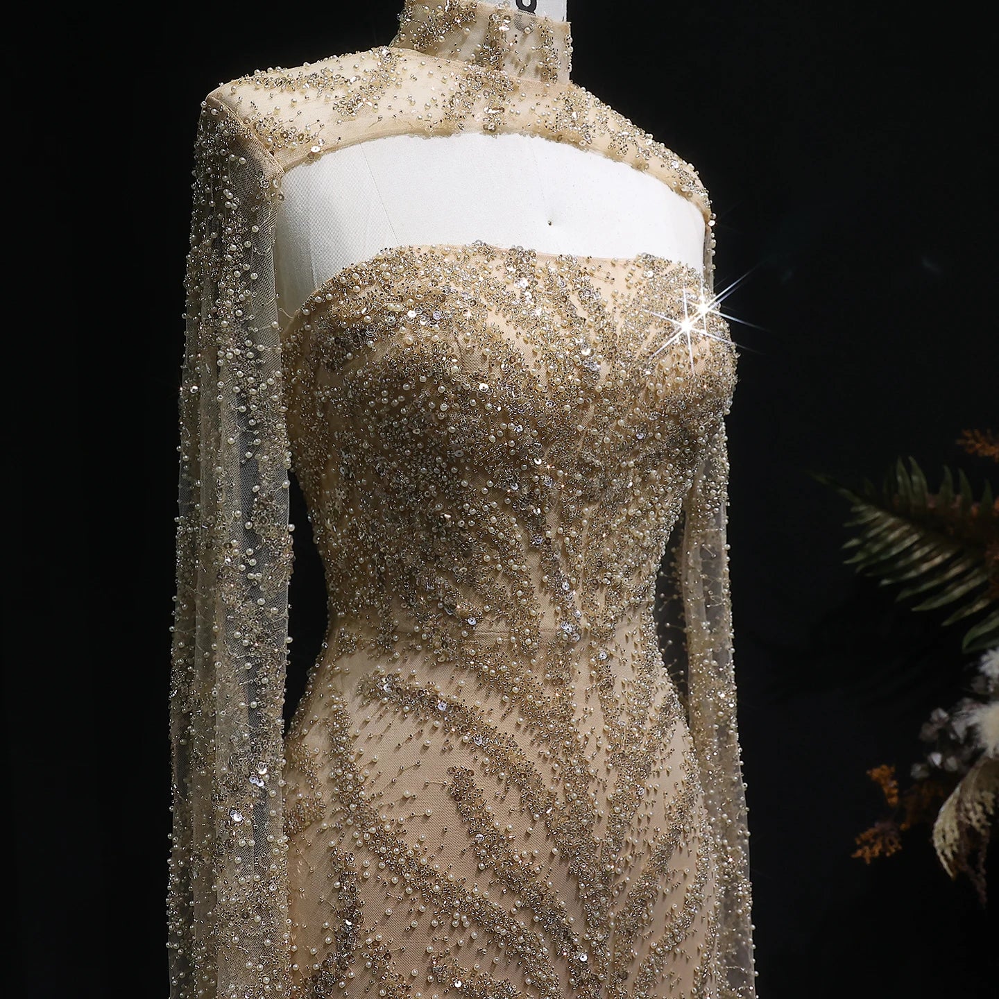 Sharon Said 2026 Luxury Evening Party Gowns Women' s Wedding Prom Dresses with Flowing Sleeves Elegant Mermaid SS663 Customized