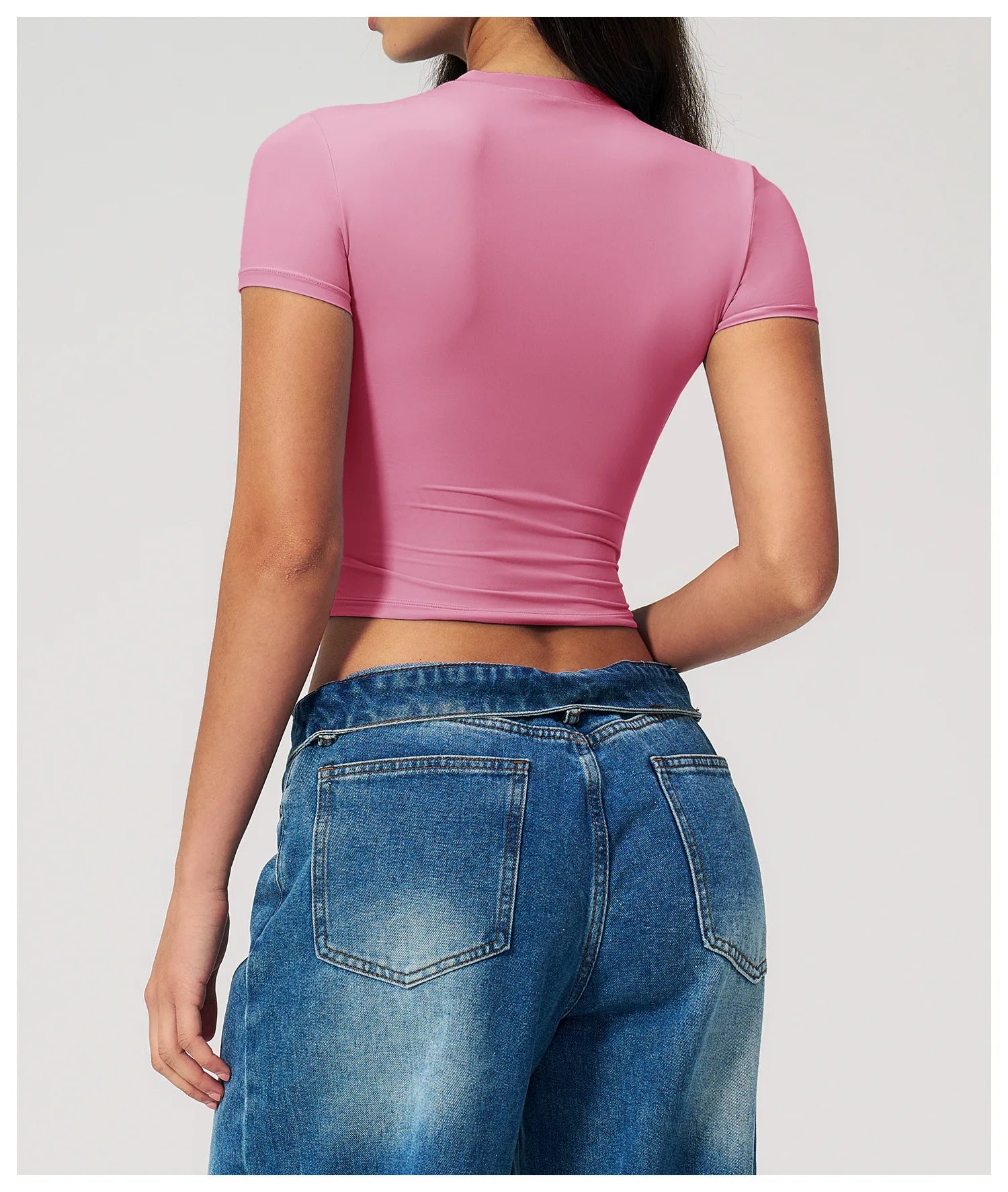 Yoga Shirts Women Sexy Exposing The Navel Short Sleeve Workout Crop Top Gym Top Fitness Running Workout Sport T-shirts Yoga Wear