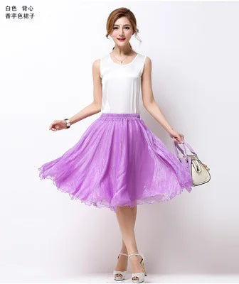 Silk Pleated High Waist Midi