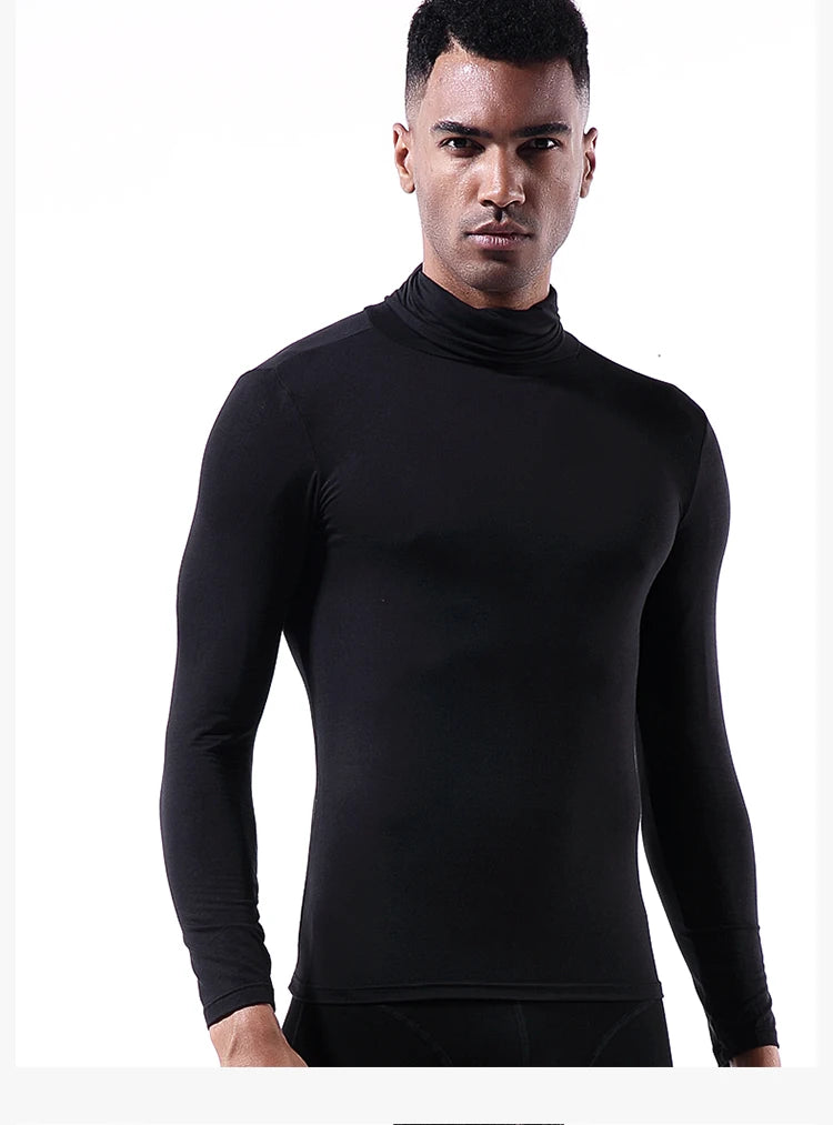 Autumn Winter Mens Turtleneck Sweaters Casual Thermal Long Sleeve Slim Fit Pullovers Stretch Basic Tops Sweatshirt Jumper TShirt