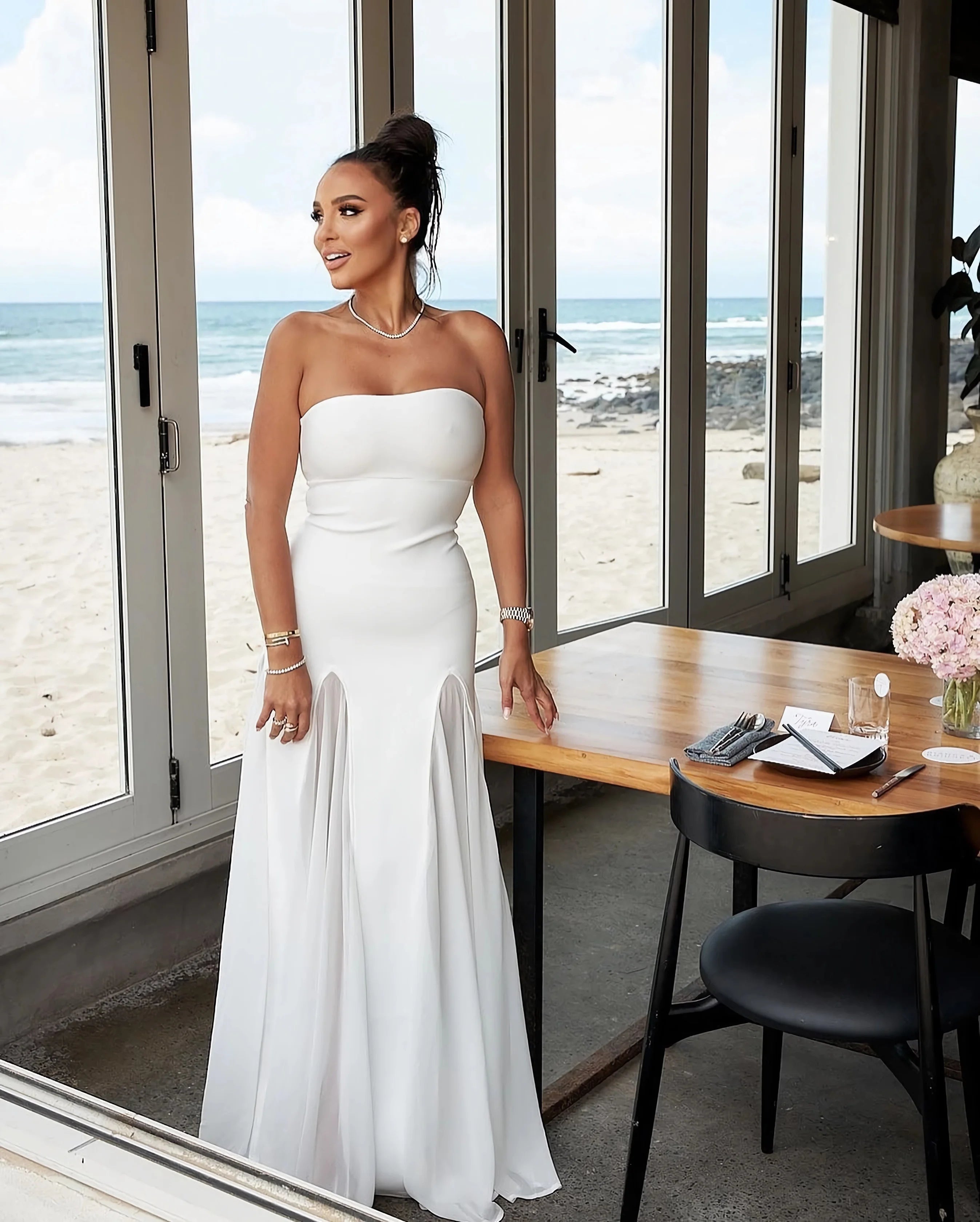 Elegant Backless Sleeveless Evening Gown