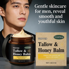 Beef Tallow Honey Balm for Men Lasting Moisturizing Dryness Soothing Skin Firming Smoothing Roughness Anti Aging Face Cream