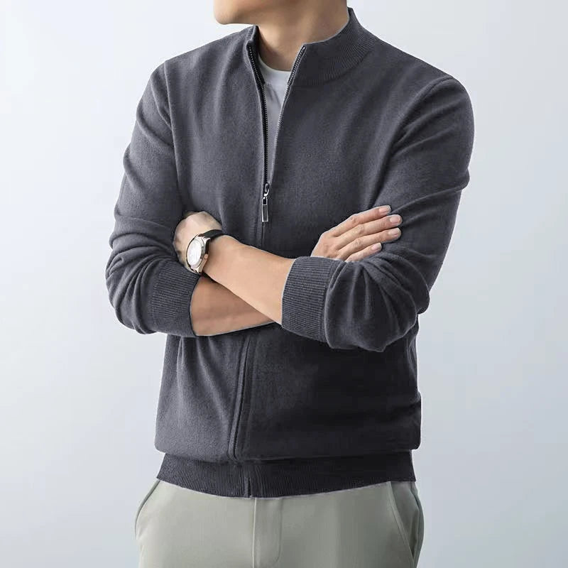 Slim Zip Knit Cardigan