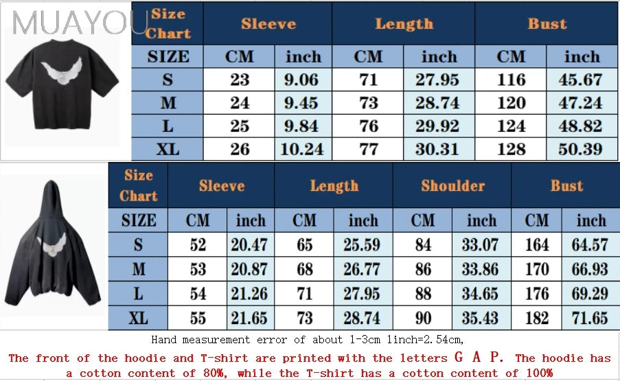 Dove Print Kanye Hoodie Men Women Streetwear 1:1 Sweatshirt High Quality Loose Double-Layer Heavy Fabric Pullover Ovesize hoodes