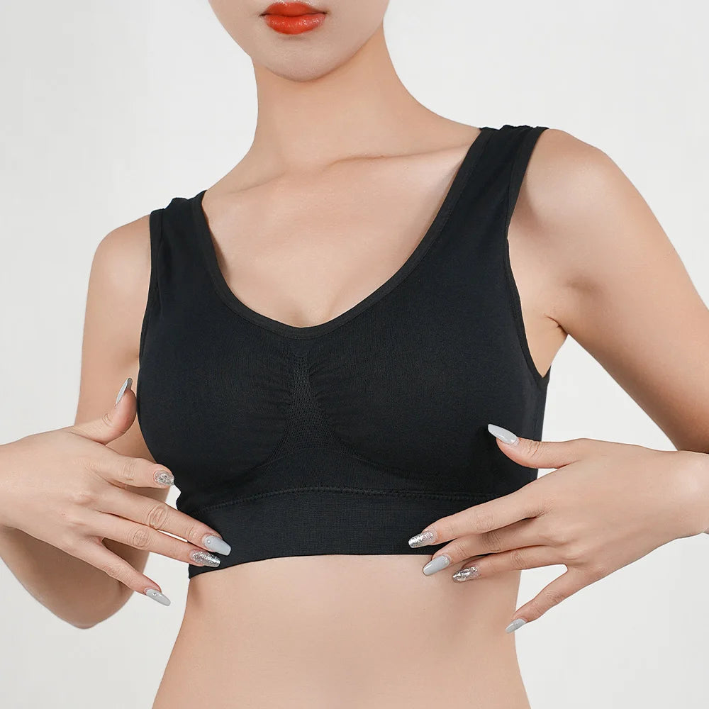 Women Breathable Sports Bra Absorb Sweat Shockproof Padded Gym Running Fitness Double Layer Seamless Yoga Sports Bras Underwear