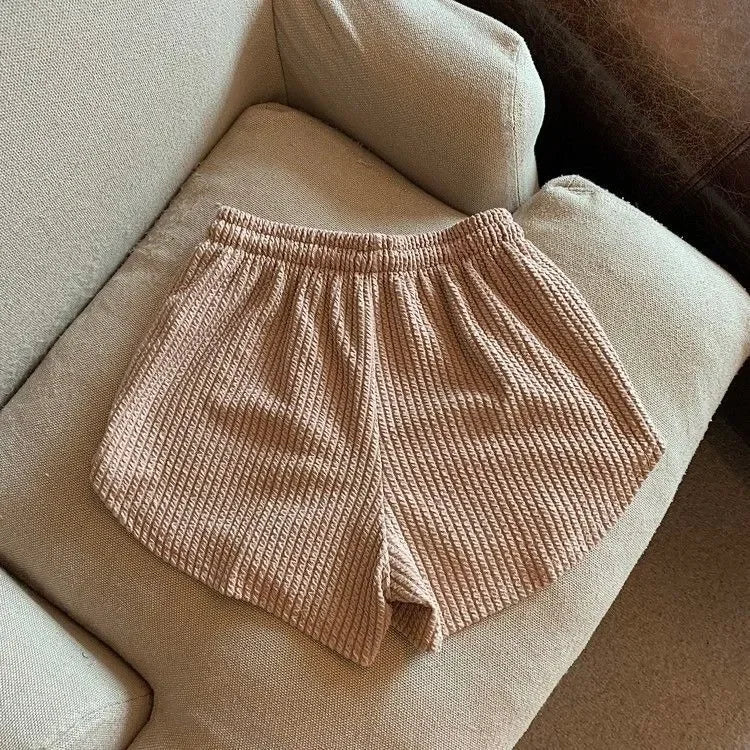 High Waist Drawstring Sweat Shorts
