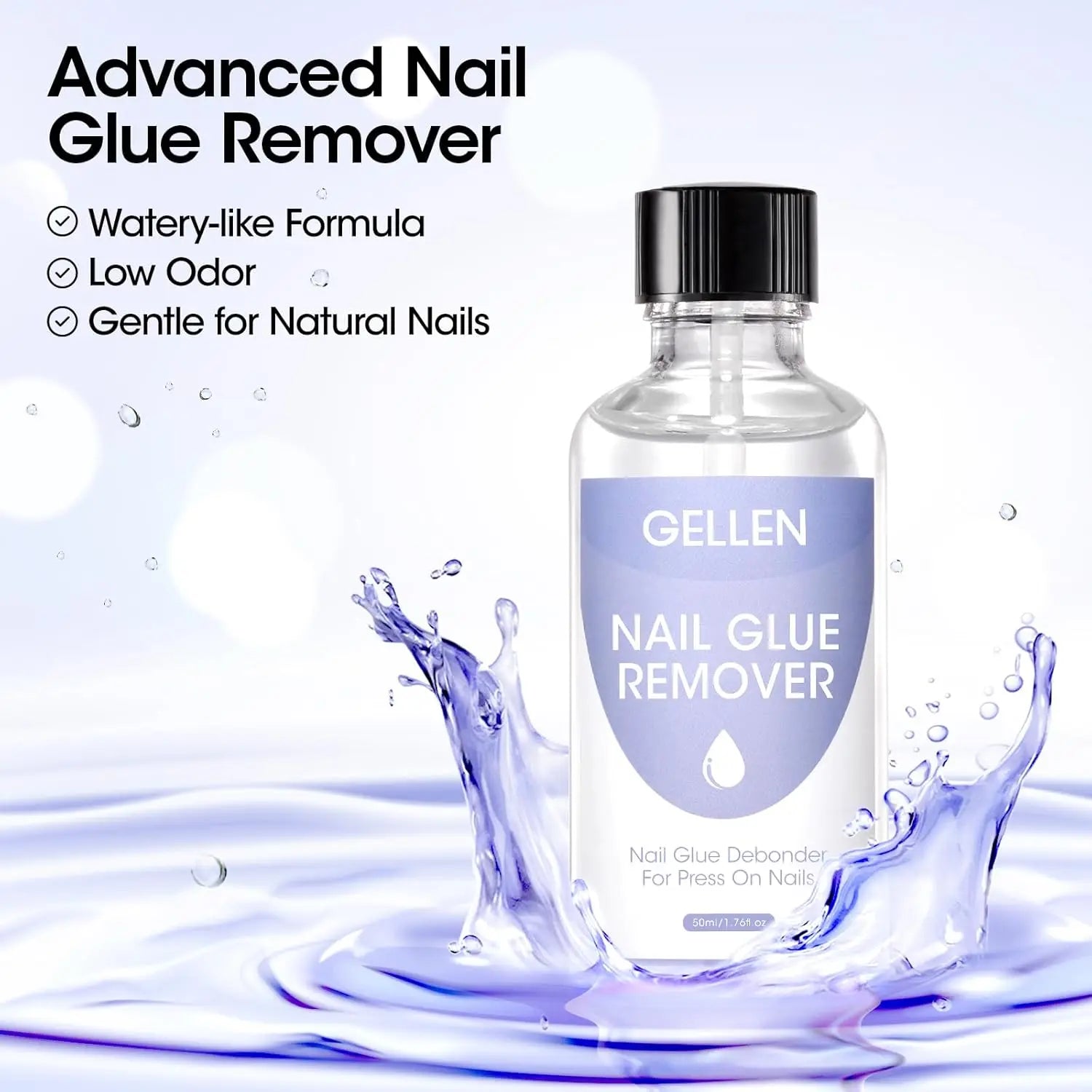 Nail Glue Remover 40ML for Press on Nails False Tips Non Acetone Gentle Nail Care Remover Supplies Solution Manicure Supply