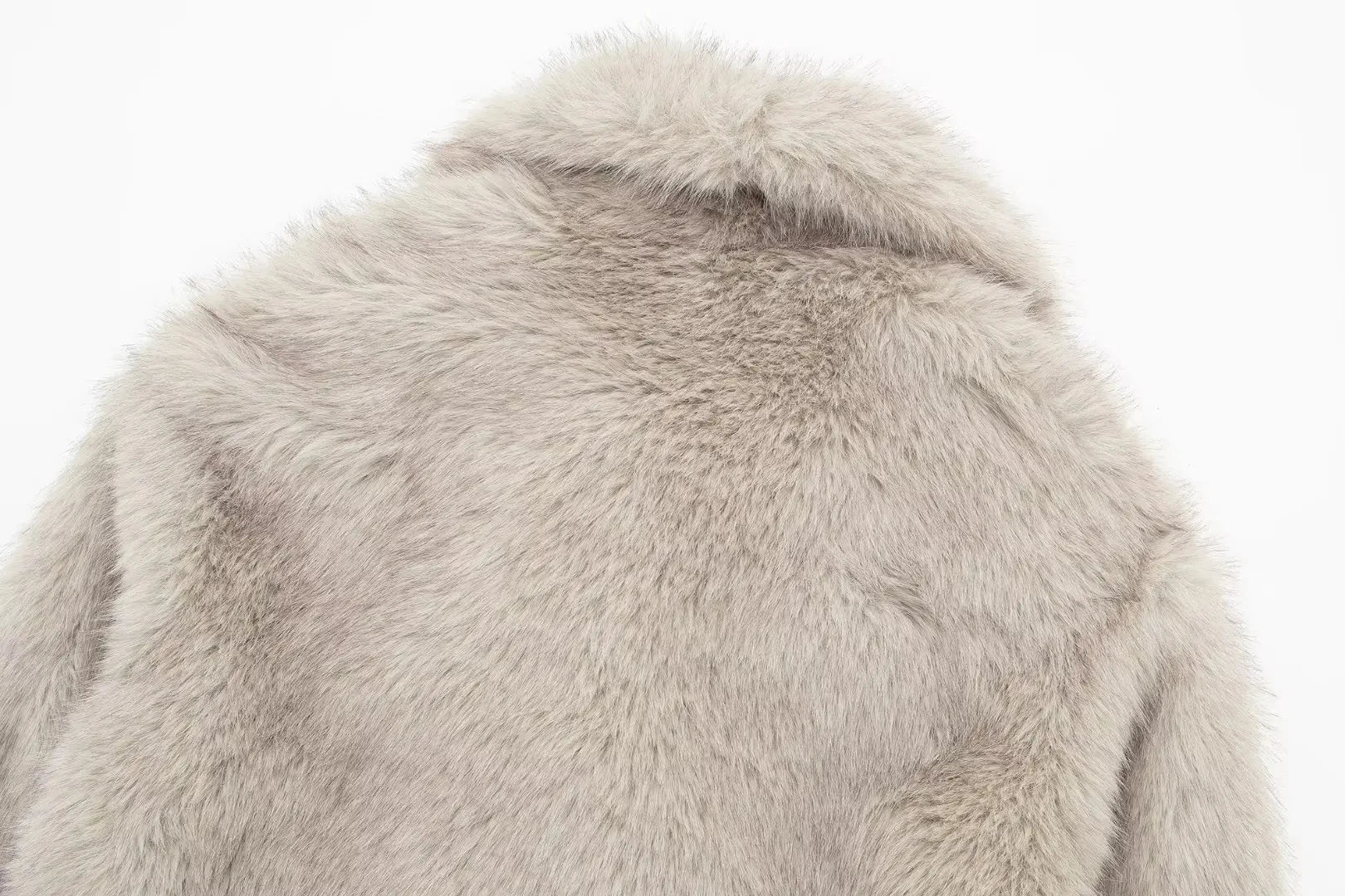 HH 2024 Women 's Vintage Soild Faux Fur Coat Turn-down Collar Long Sleeve Warm Plush Wool Coats Lady Winter Autumn Outwear
