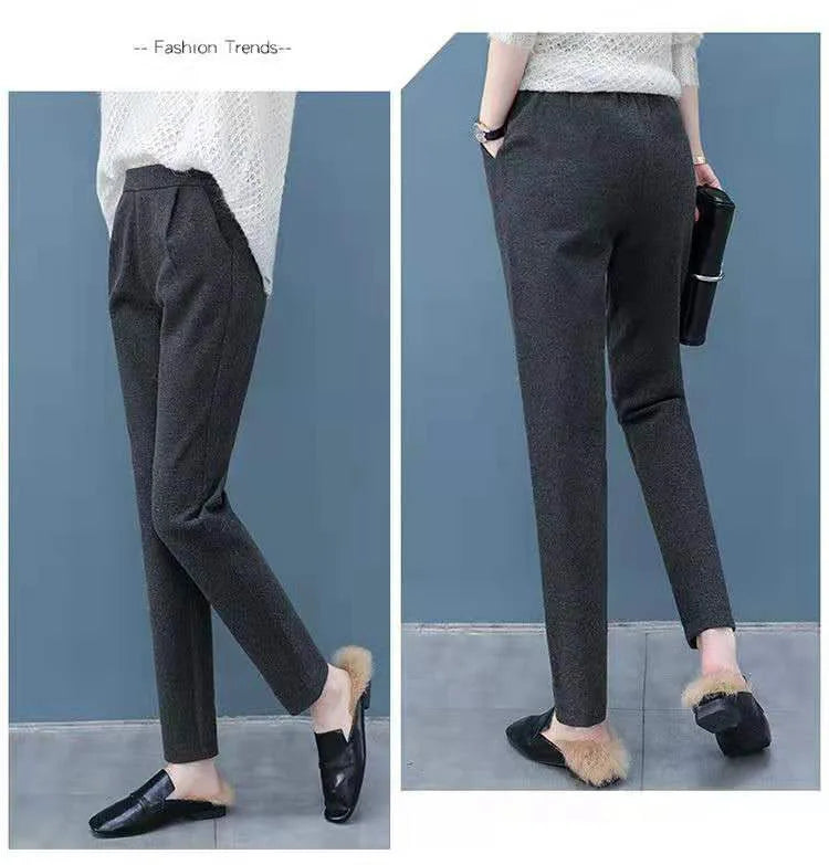 High Waist Woolen Harem Pants