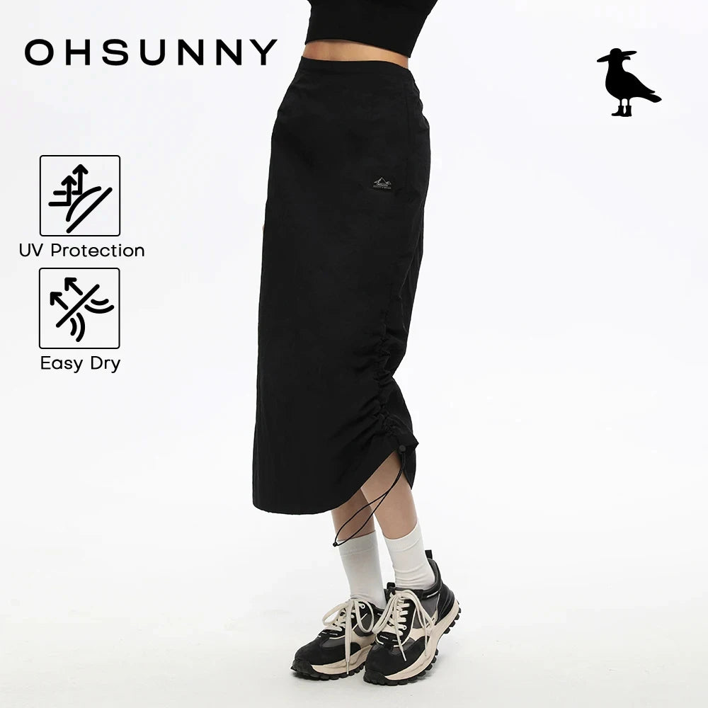 OhSunny Anti-UV Cargo Long Skirt with Adjustable Hem