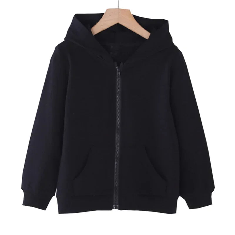 Bright Zip Casual Kids Hoodie
