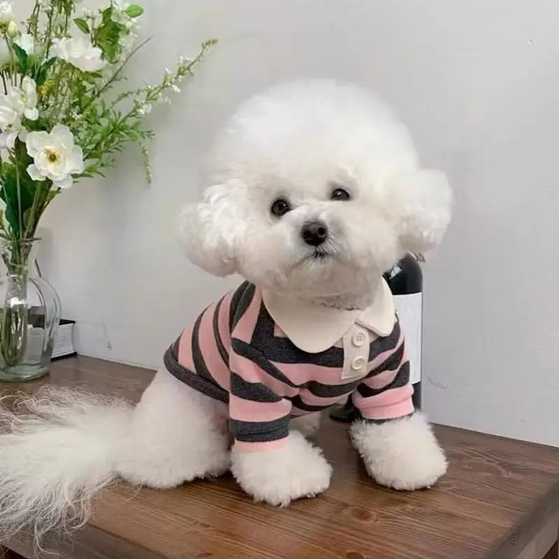 Striped Pet Shirt Soft Pullover Outfit Suitable For Puppy Dogs Cats Schnauzers Pomeranians Daily Casual Pet Apparel