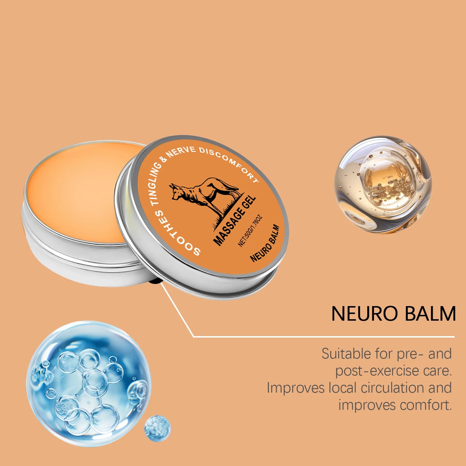 Joint Massage Soothing Balm Relief Nerve Knee Shoulder Discomfort Penetrate Non Greasy Sports Support Herbal Cooling Body Cream
