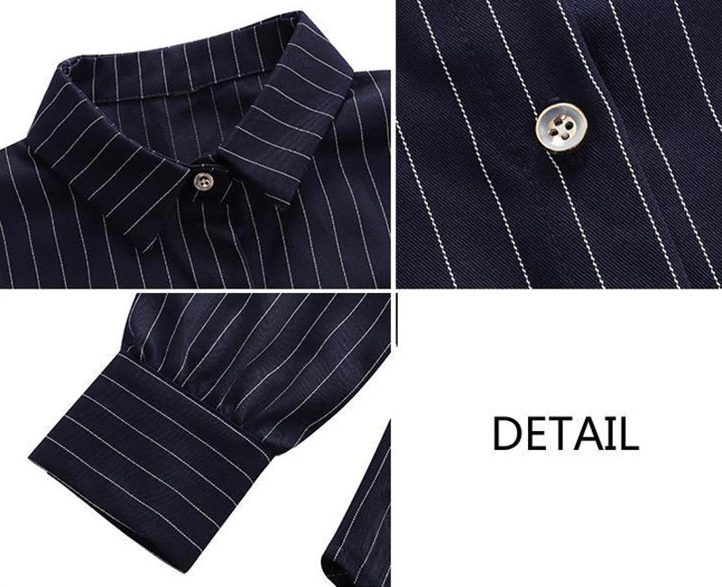 Vintage Striped Loose Shirt Women