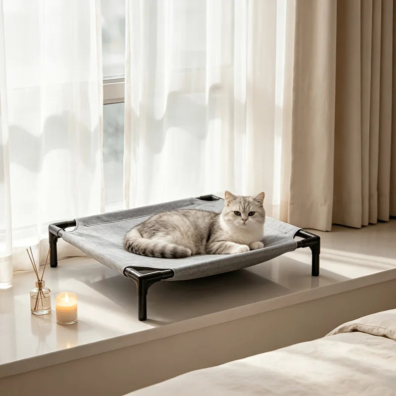 Pet Camping Bed Elevated Bed for Dogs Folding Puppy Camping Bed Cat House Portable Removable Washable Puppy Beds Dog Hammock
