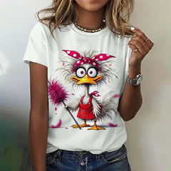 Playful Oversized Cartoon Casual Tee