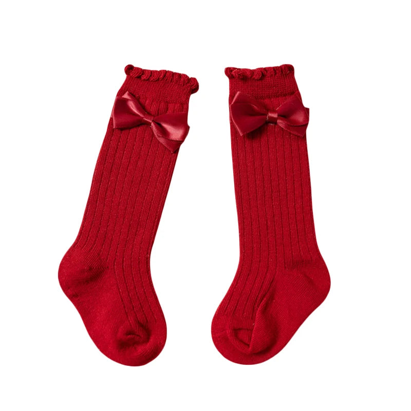 Sparkly Bow Baby Knee Socks