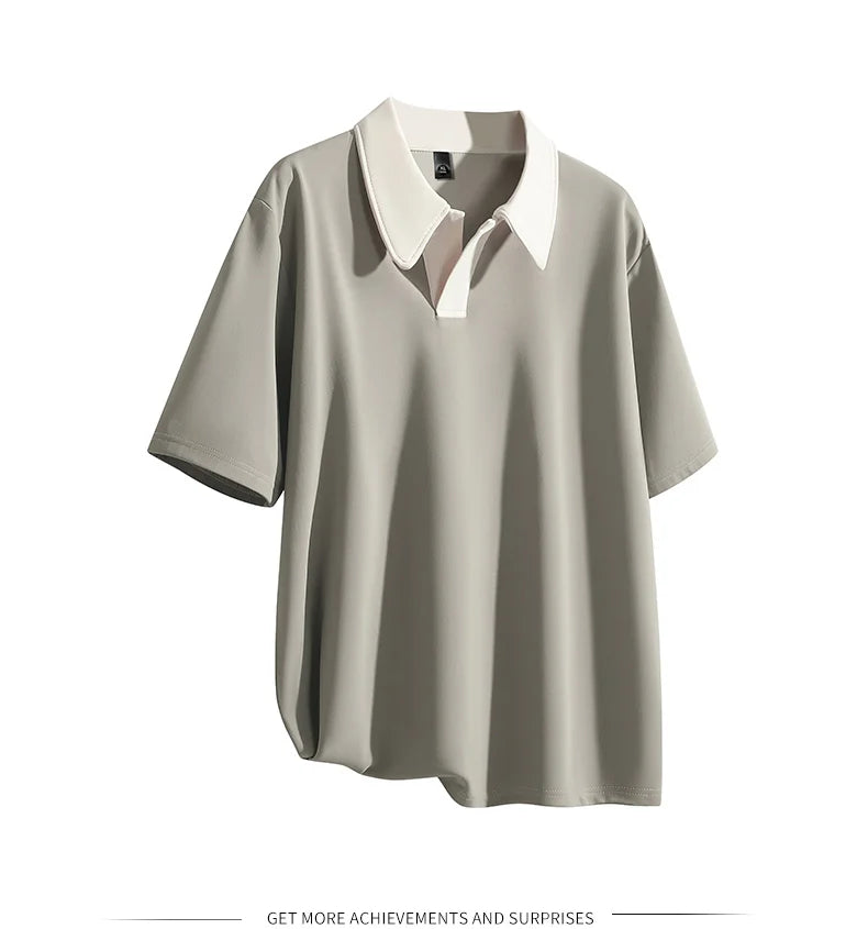 Oversized Contrast Summer Polo Shirt