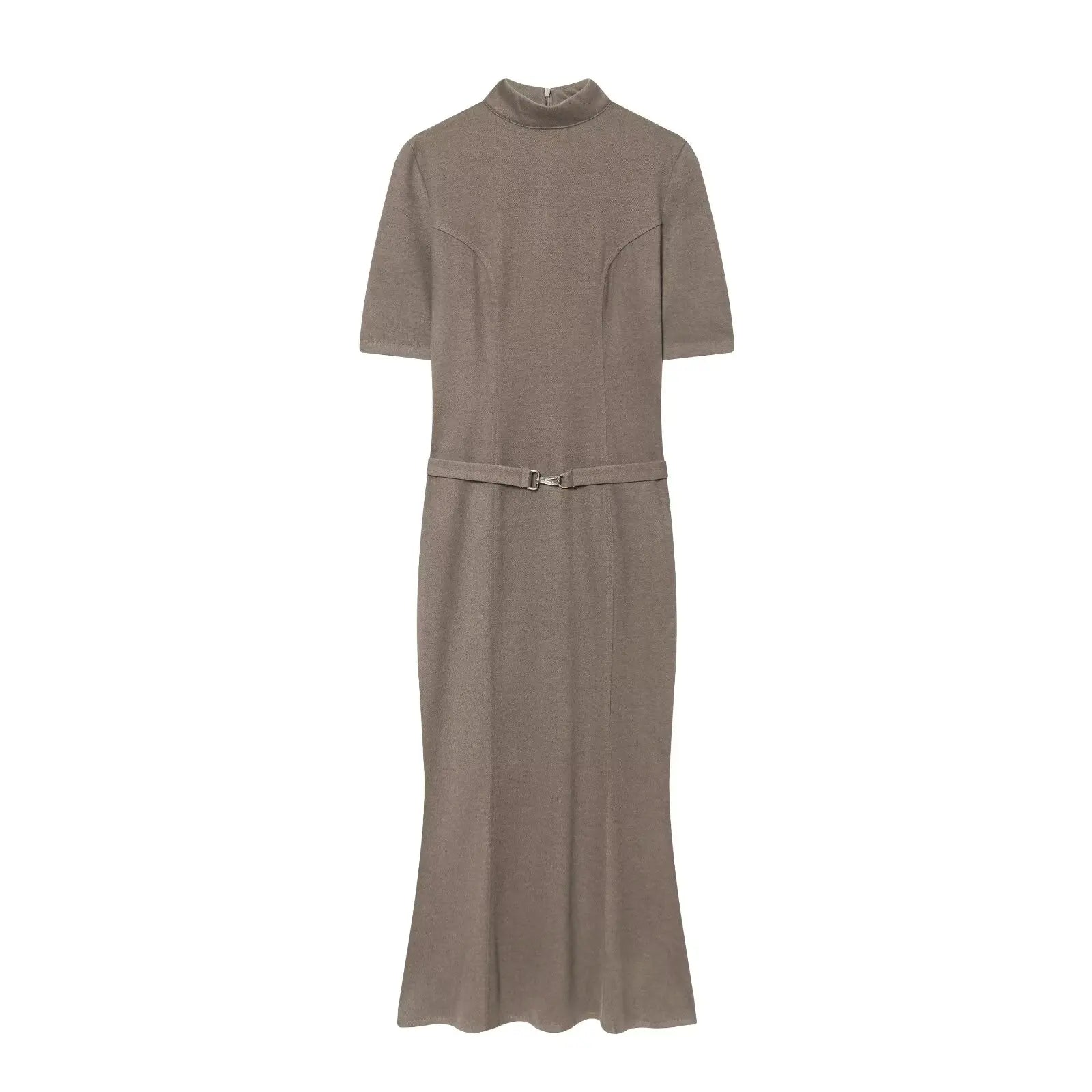 Elegant Belted Casual Midi Dress
