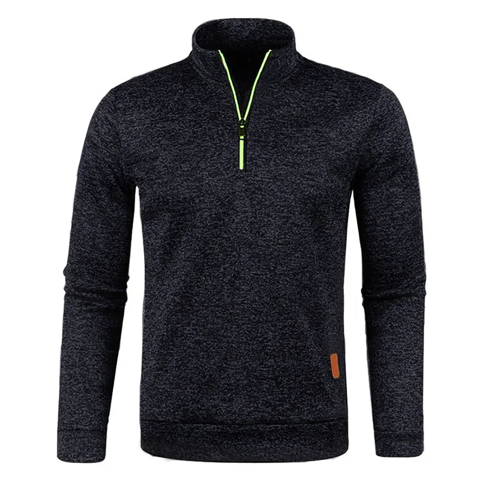 Men Sweatshirts Spring Autumn Pullover Half Zipper Pullover for Male Hoody Outdoor Sweatshit Solid Color Stand Collar
