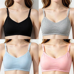 Cotton Sports Training Bras Casual Back Buckle Teenage Lingerie No Steel Rings Sports Bra Elastic Breathable Student Underwear