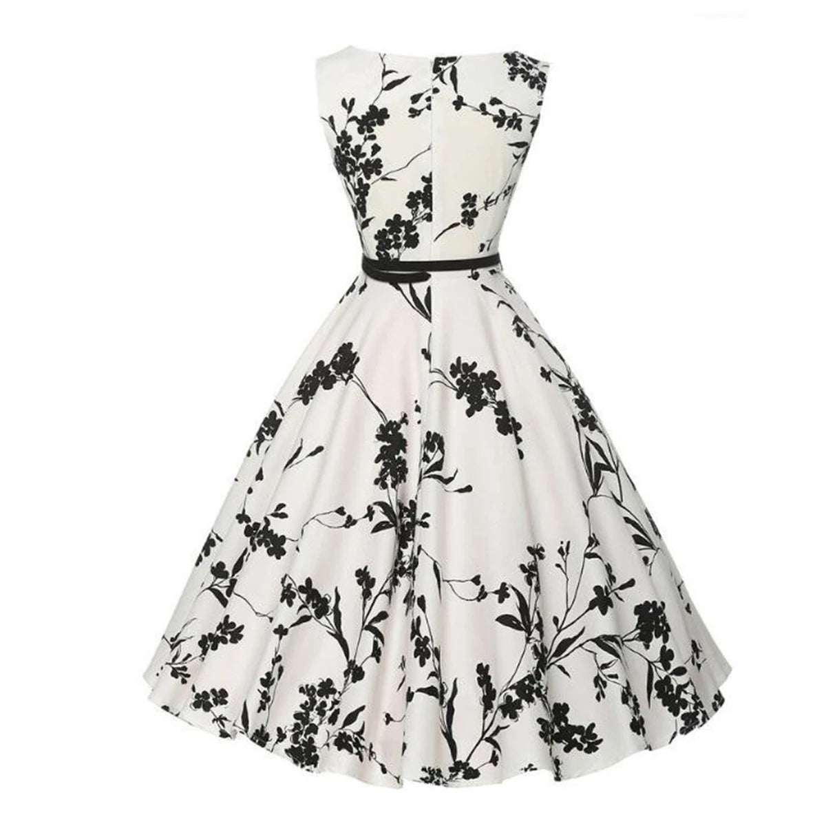 Women Dress Vintage Robe Audrey Hepburn Rockabilly Retro Sleeveless Print Party dresses Summer Vestidos