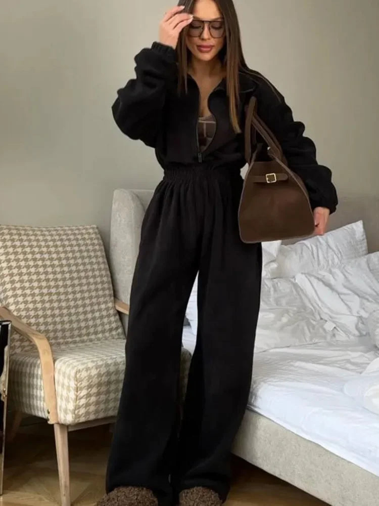 Jumpsuit Women 2026 New Fashionable Long Sleeved Jumpsuit for Women's Casual Half Open Collar Elastic Waist Jumpsuit