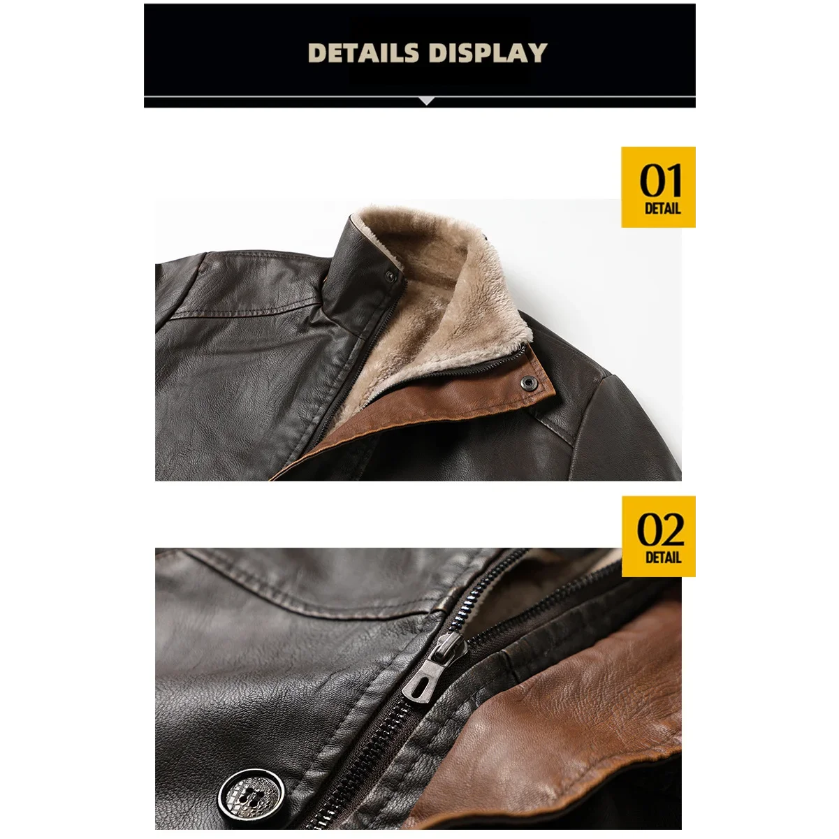 Vintage Faux Leather Winter Coat