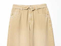 2026 Summer New Women's Clothing Retro Style Loose and Versatile Mid Waist Casual Piercing and Flanging Jeans