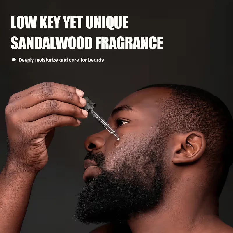 【Moisturizing and Oil-Controlling for All Seasons, Instantly Moisturizes and Softens】1.01 oz Men's Beard Care Oil: Use Once to Make Beard Smooth, Strong, Nourish the Roots, Provide Long-Lasting Hydration, and Leave a Last
