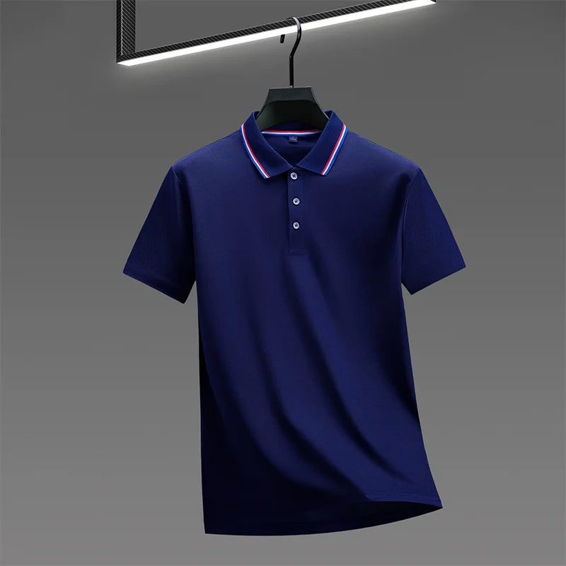 Men's Casual Solid Color Short Sleeve Polo Shirt  Summer Fashionable Comfortable Versatile Top for Men