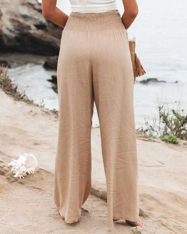 Drawstring Beach Wide Leg Pants