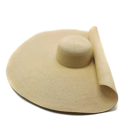 60cm Oversized Foldable Straw Sun Hat