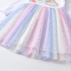 Unicorn Sequin Gradient Girls Dress