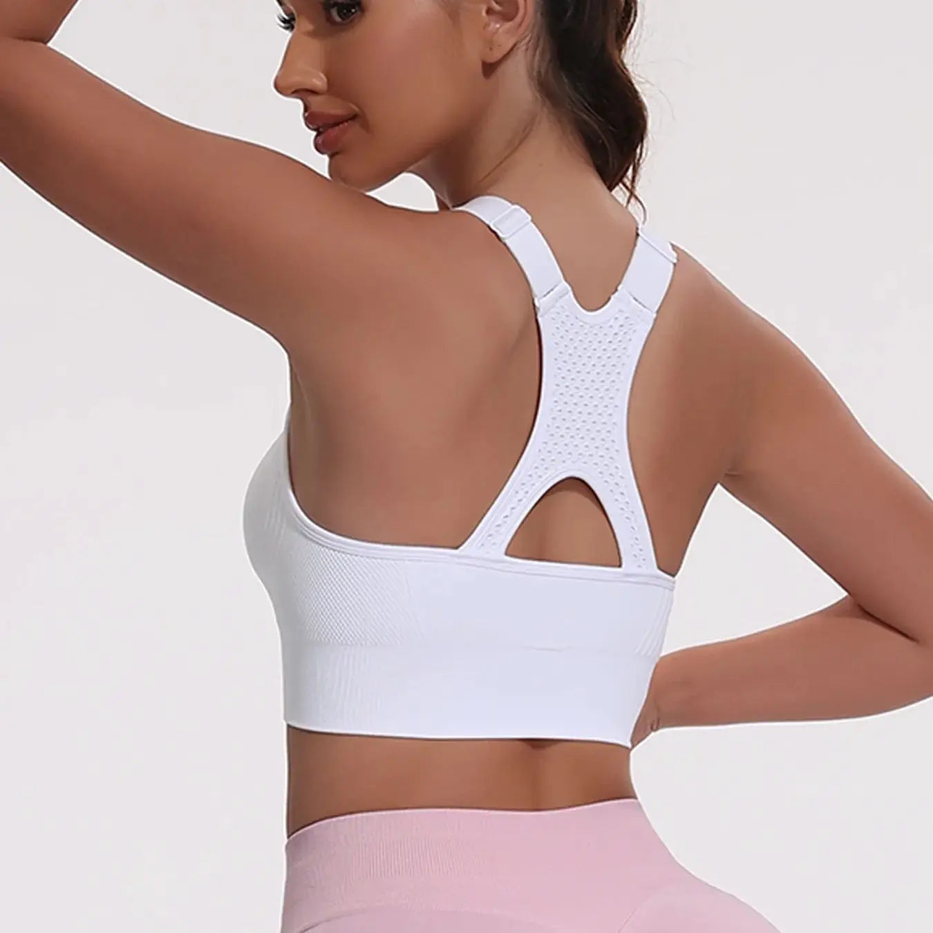 Beautiful Back Sports Bras For Women Seamless Adjustable Strap Shockproof Elastic Fitness Athletic Brassiere Slim Yoga Top