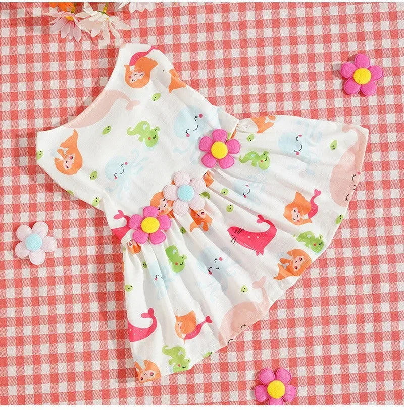 Adorable Printed Puppy Summer Dress