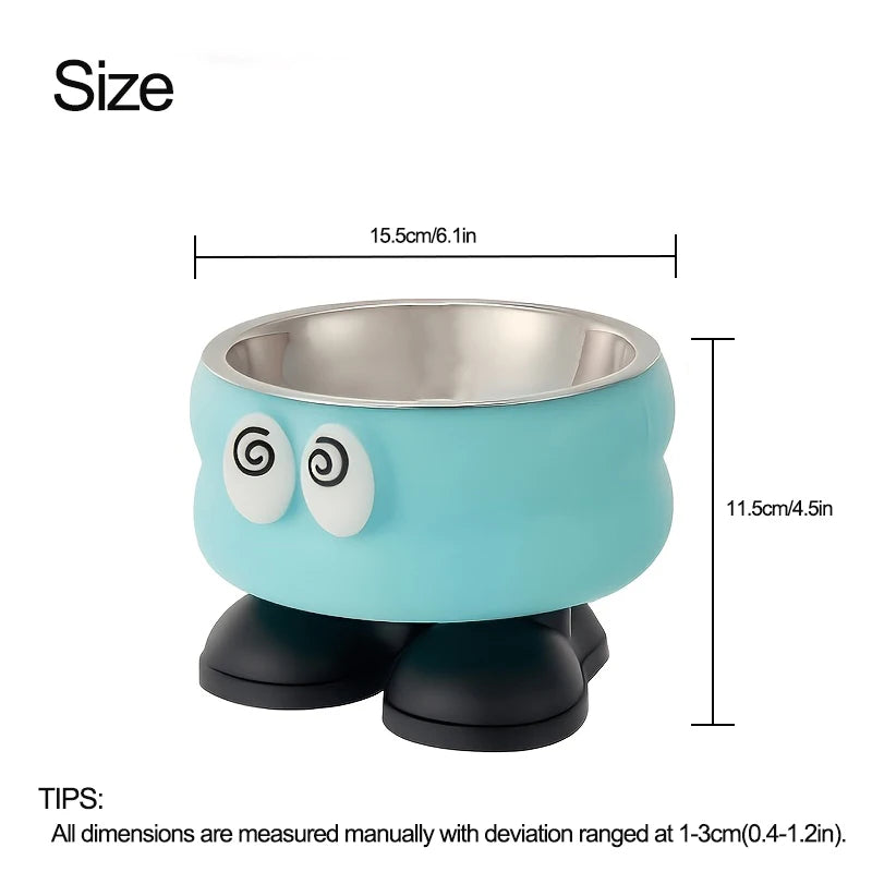 Cartoon Eye Elevated Steel Bowl
