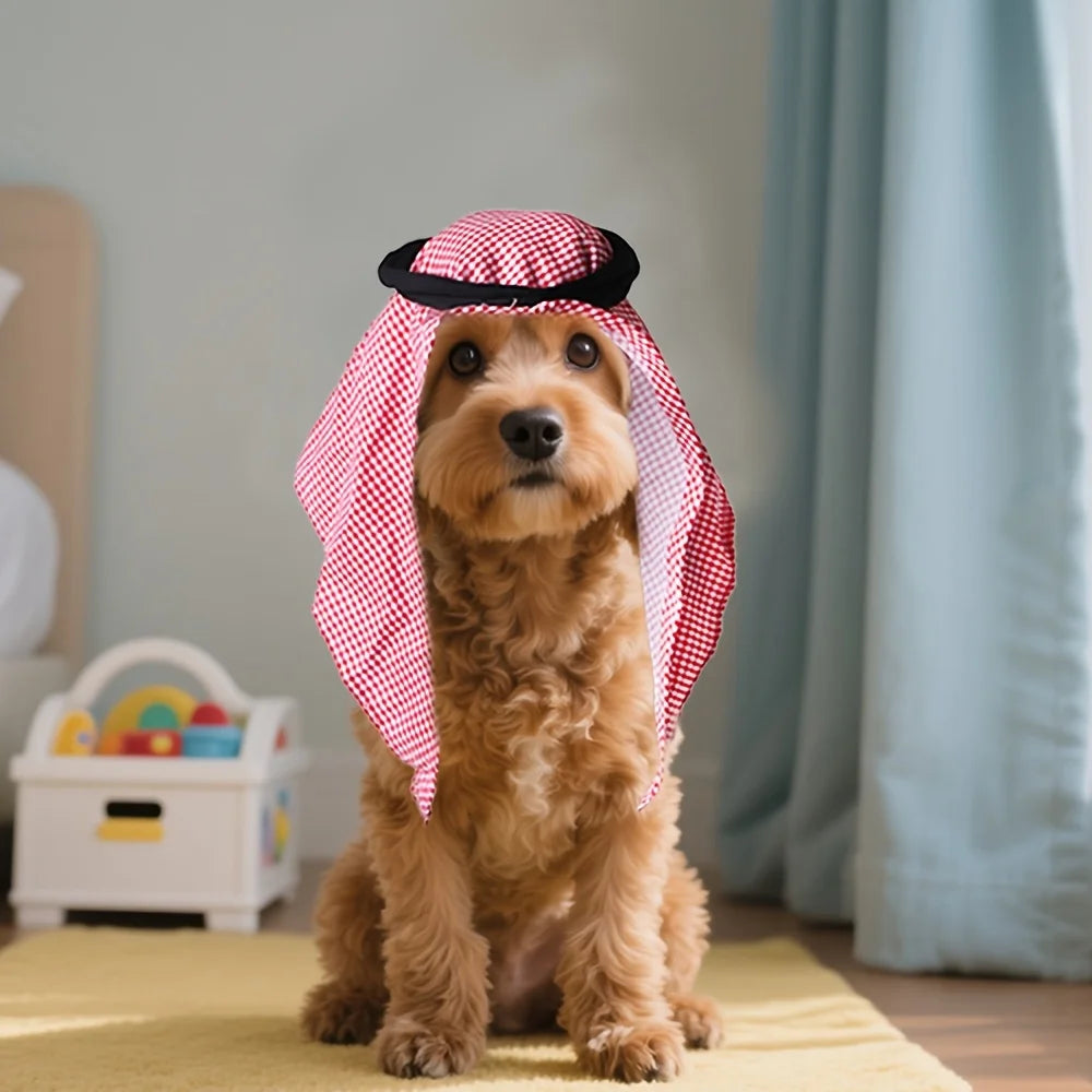 Pet Headscarf Fun Costume for Party Role Play Gathering Photo Cute Hat Pet Accessories for Small Cats Dogs Decoration Cat Hat