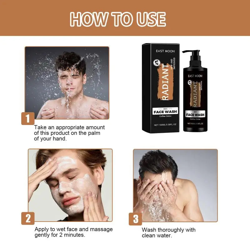 Men Facial Wash Deep Cleansing Oil Control Exfoliating Whitening Moisturizing For Daily Skin Care Dullness Removal