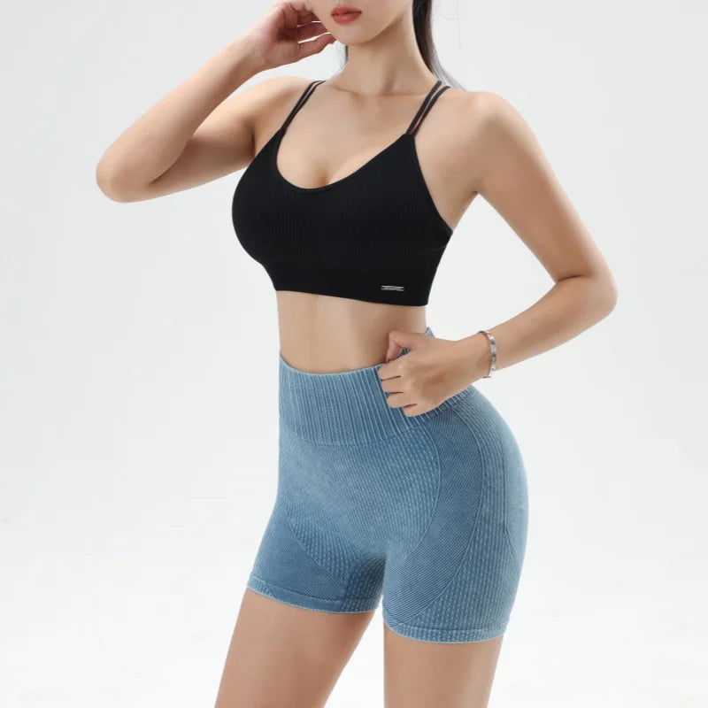 Women's Sports Bra Shock-proof Push-up Beautiful Back Cross Fitness Vest Top Gym Clothing Yoga Vest Running Sexy Fitness Bra
