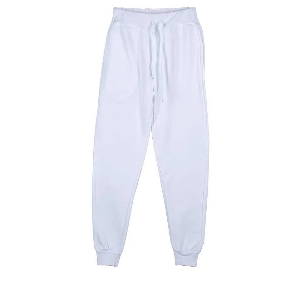 2025 New Joggers Sweatpants Men and Women Elastic Waist Loose Casual Trousers White Beige Pink Yellow Hip Hop Mens Sweat Pants