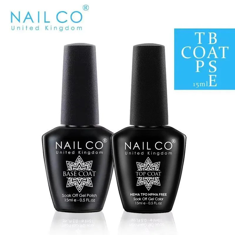 NAILCO 15ml Top Coat Base Coat Gel Nail Primer Gel Remover Nail Art Semi Permanent Lacquer Varnish Hybrid Nail Supplies