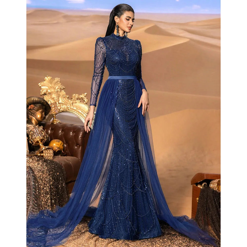 TITLE: Starlight Sequined Evening Gown Dress