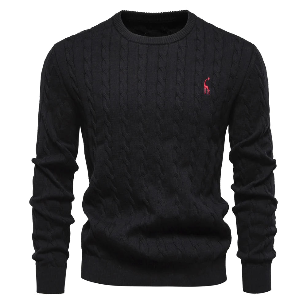 Giraffe Embroidered Knit Pullover