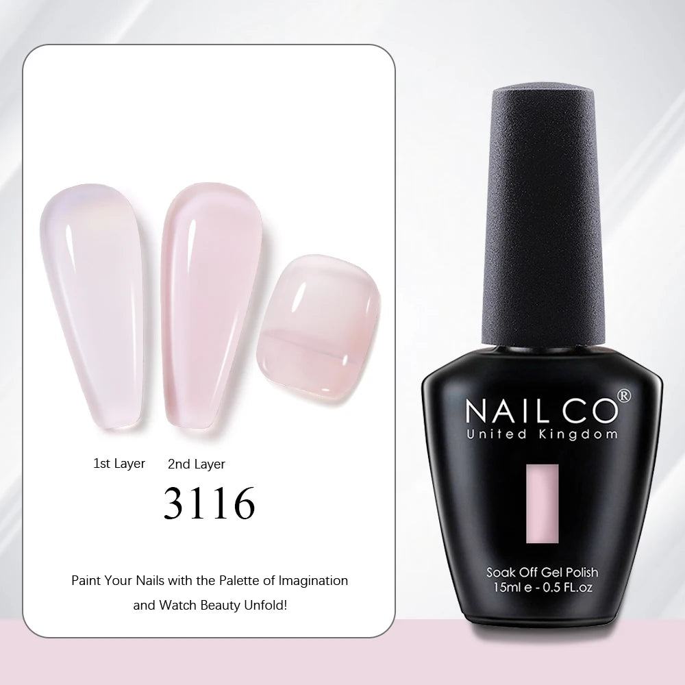 NAILCO 2025 Hot 15ML Gel Nail Polish Nails Semi-permanent UV Varnish High Quality Glass Bottle Nail Art Polish For Manicure
