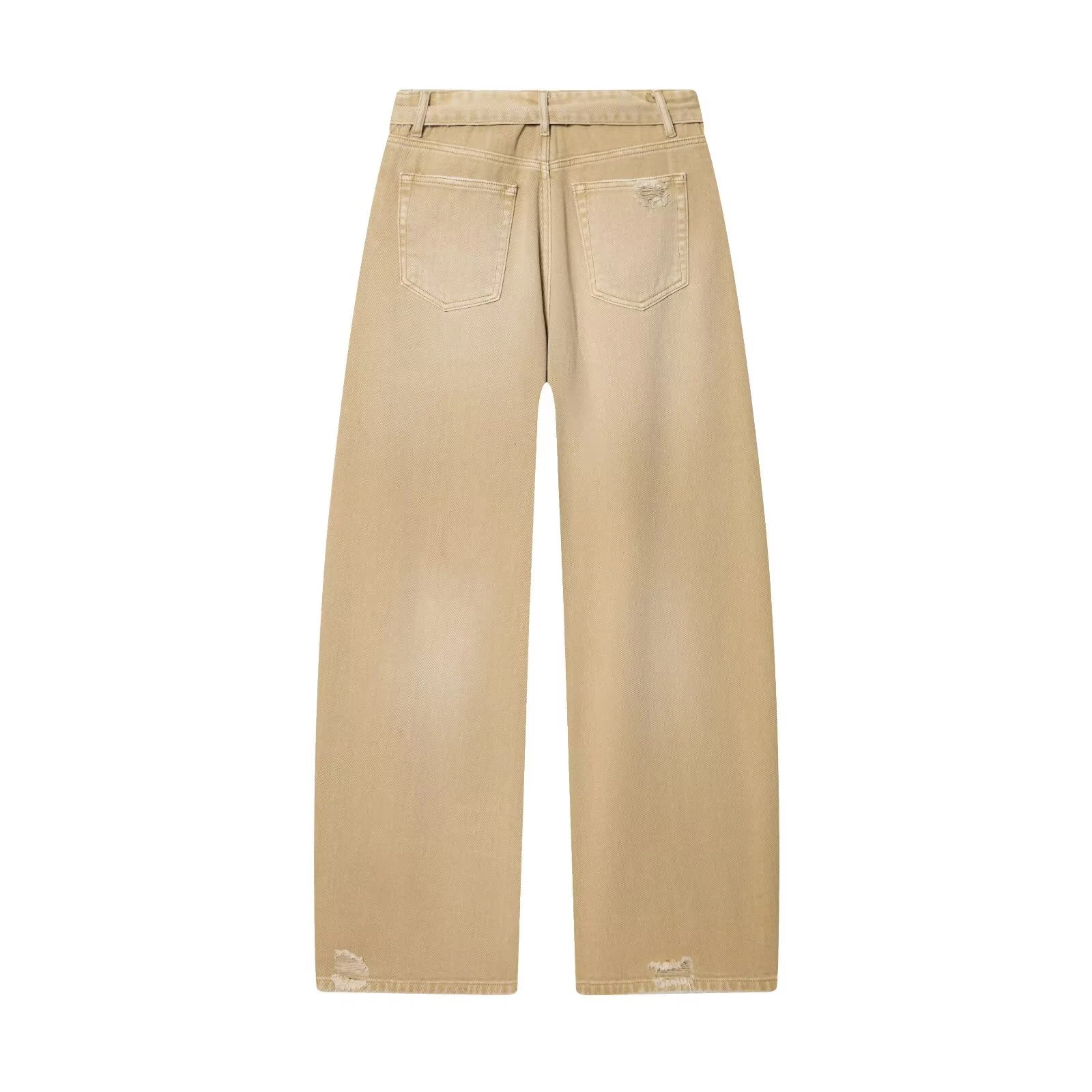 2026 Summer New Women's Clothing Retro Style Loose and Versatile Mid Waist Casual Piercing and Flanging Jeans