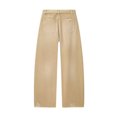 2026 Summer New Women's Clothing Retro Style Loose and Versatile Mid Waist Casual Piercing and Flanging Jeans