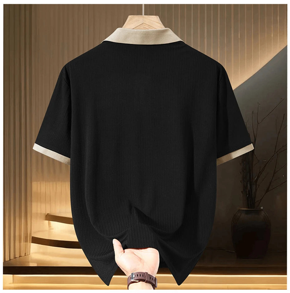 Plus Size Contrast Summer Polo